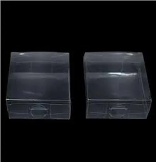 50 Pack of 15*15*4cm Clear PVC Plastic Folding Packaging Small rectangle/square Boxes for Wedding Jewelry Gift Party Favor Model Candy Chocolate Soap Price