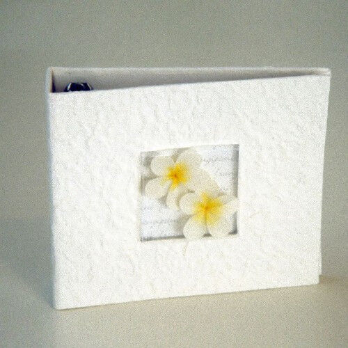 Frangipani DVD CD Disc Storage Album Cream Mulberry paper with Frangipani's - Holds 20 Discs Price