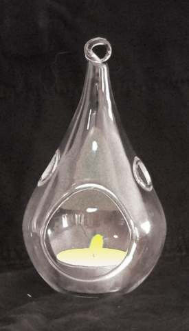 10 Pack of Hanging Clear Glass Tealight Candle Holder Tear Drop Pear Hour Glass Shape - 20cm High Terrarium Plant Mini Garden Holder Decoration Craft Price