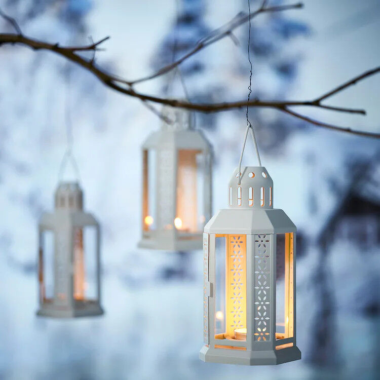 5 Pack of White Metal Miners Lantern Summer Wedding Home Party Room Balconey Deck Decoration 21cm Tealight Candle Price
