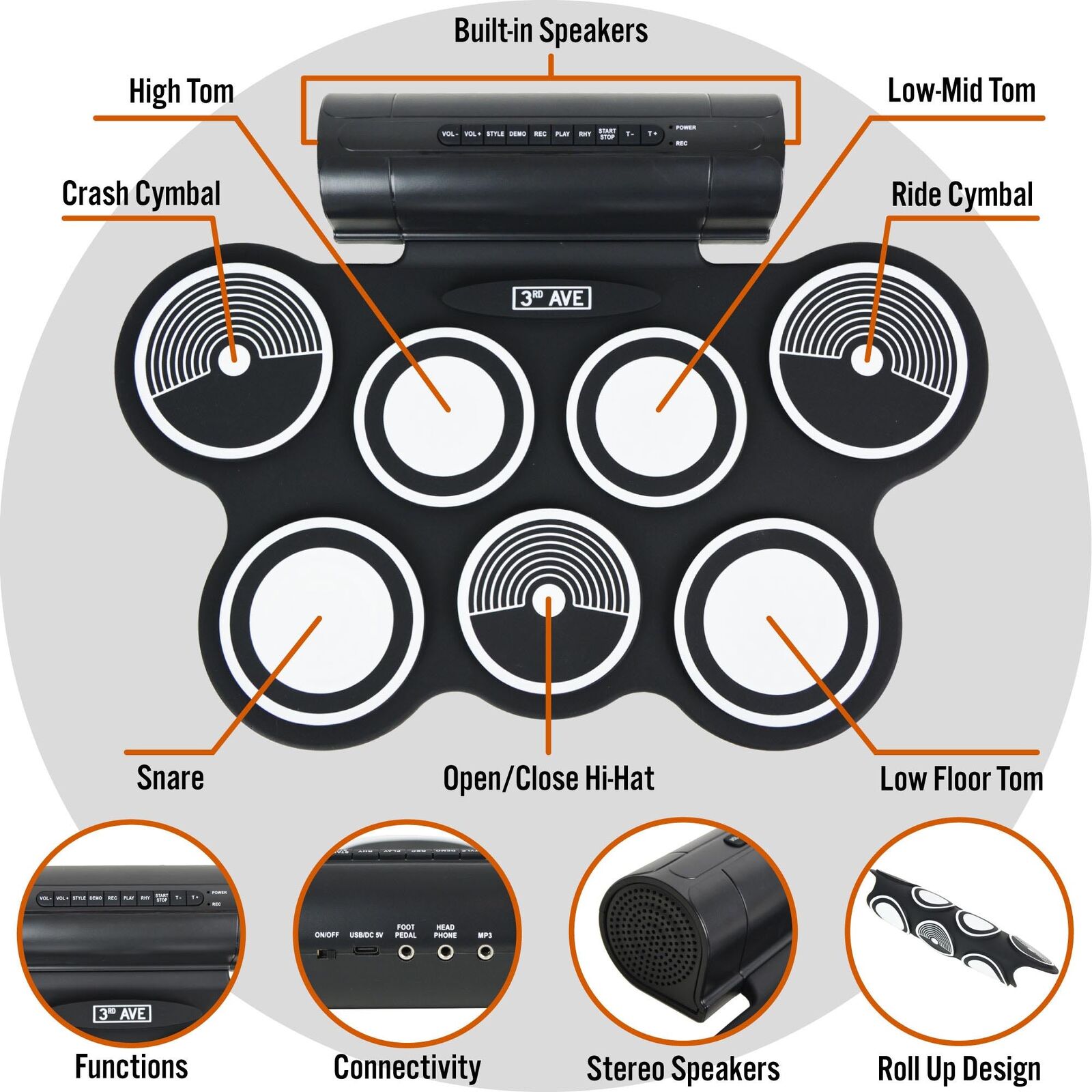 3rd Avenue Roll Up Drum Kit Price