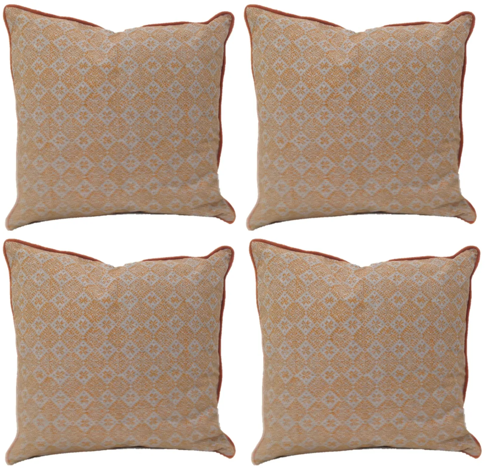 Pack of 4 Azuk Orange & Grey Cushion Covers 50cm x 50cm Price