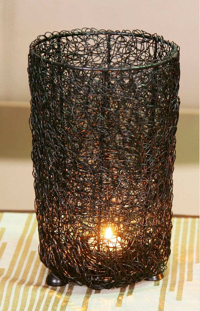 Wired Mesh Tealight Black Candle Holders - Set of 3 Price
