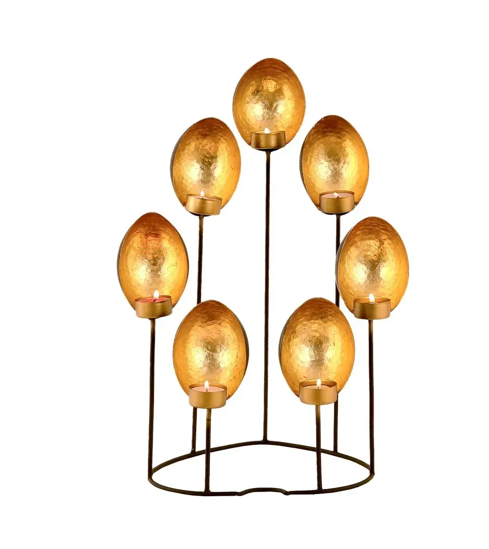 Shell Shape Tealight Black Gold Candle Holders Price