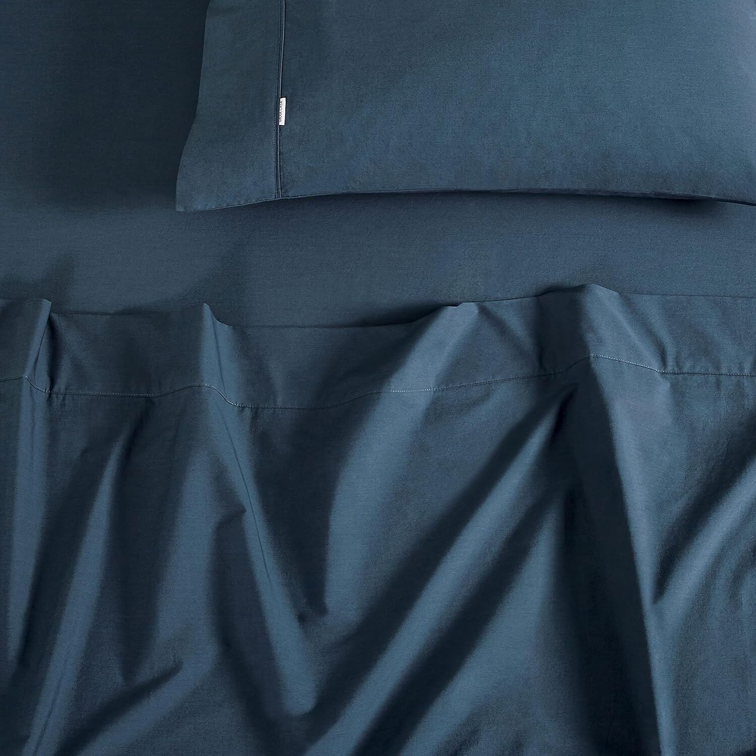 Gioia Casa Vintage Washed 100% Cotton Sheet Set with 1 Pillowcases - Dark Indigo -Single Price