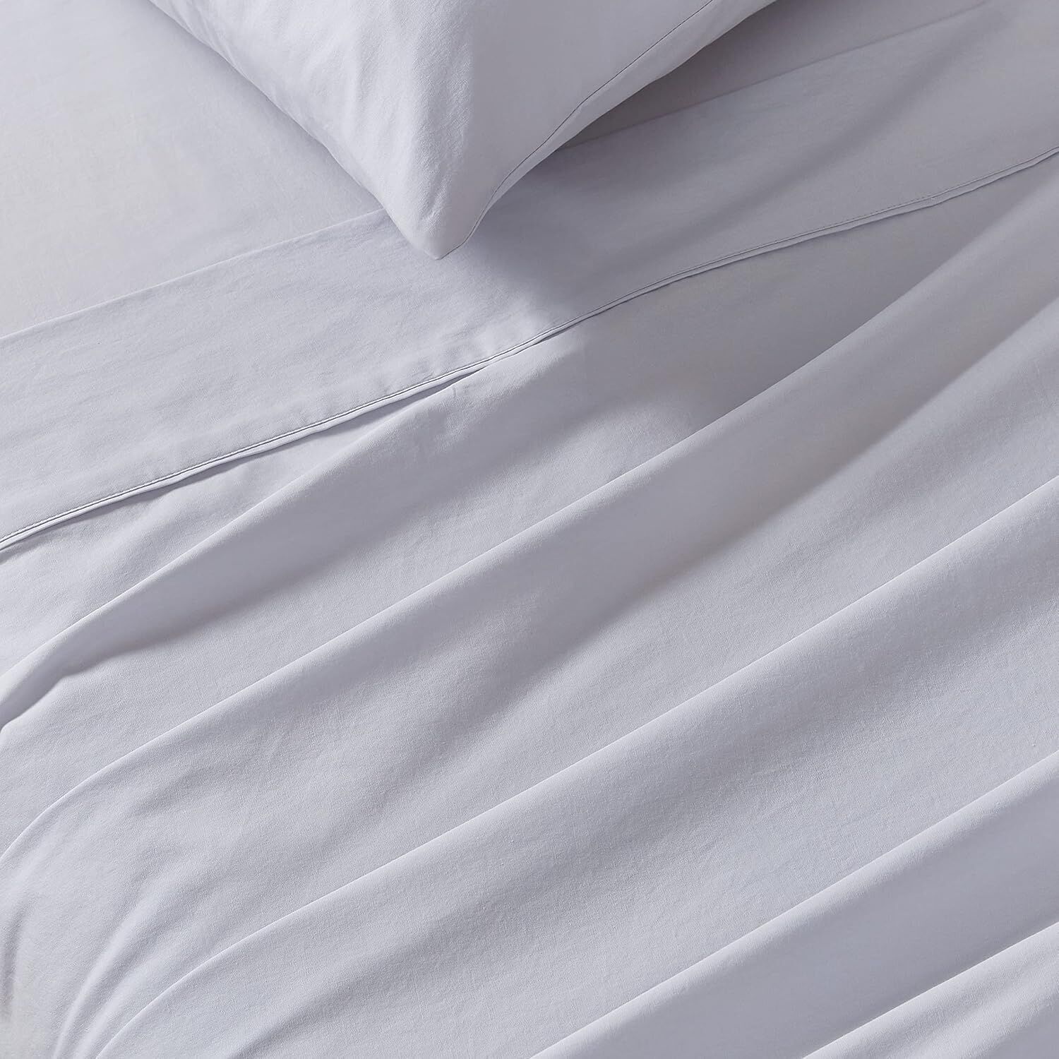 Gioia Casa Vintage Washed 100% Cotton Sheet Set with 1 Pillowcases - Silver - Single Price
