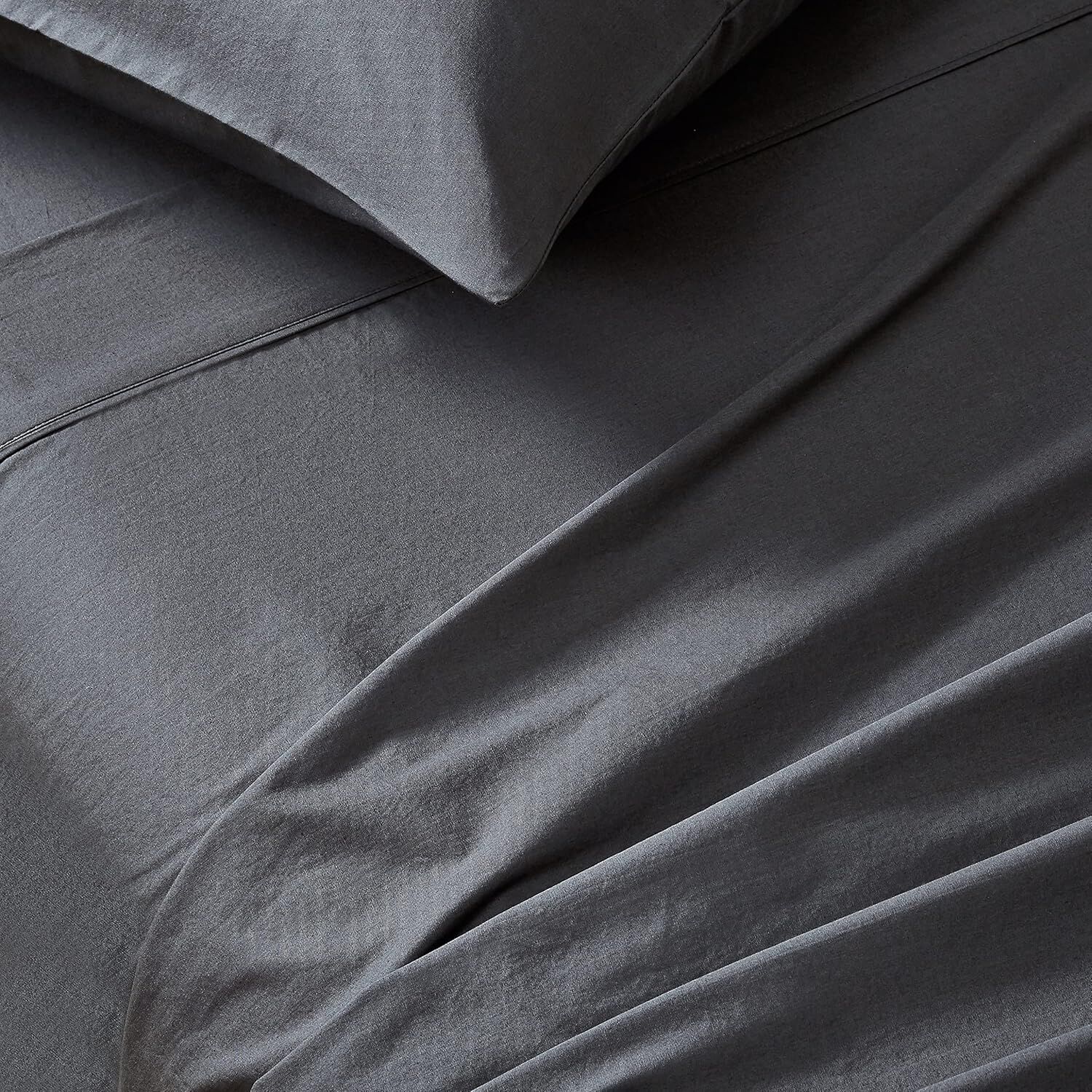 Gioia Casa Vintage Washed 100% Cotton Sheet Set with 2 Pillowcases - Charcoal - King Size Price