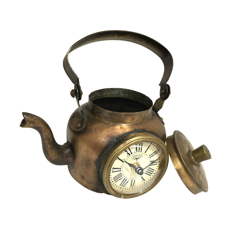 Table Clock - Old Brass Tea Kettle Price