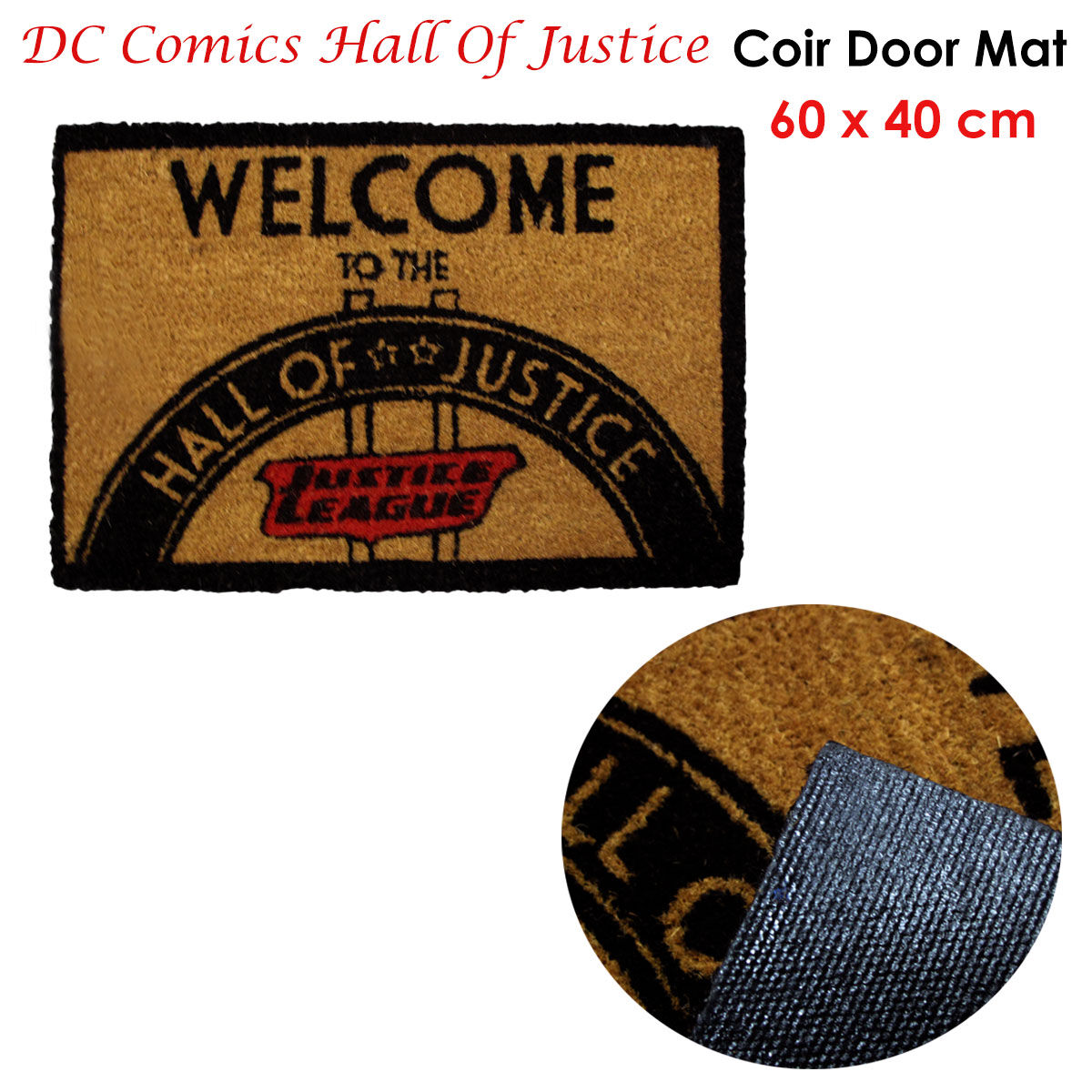 DC Comics Coir Door Mat - Hall Of Justice Price