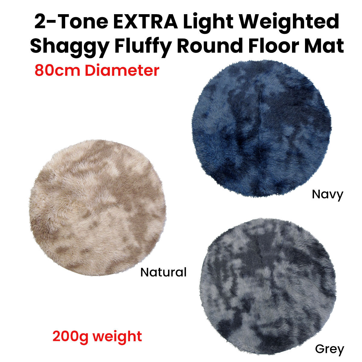2-Toned Extra Light Weighted Shaggy Fluffy Floor Mat Natural Price