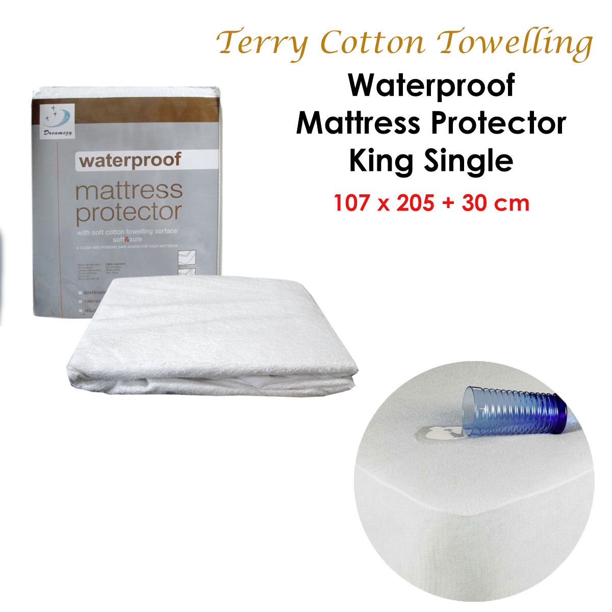 Fully Fitted Terry Waterproof Mattress Protector 30cm Wall Price