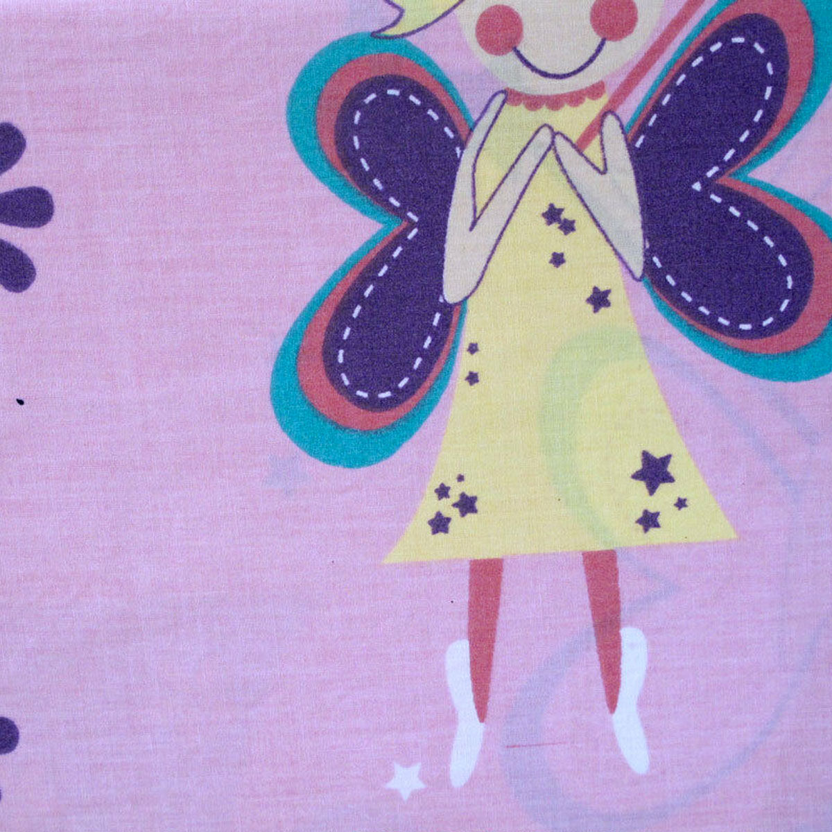 280TC Easy Care Kids Polyester Cotton Printed Quilt Cover Set Pink Fairies Single Price