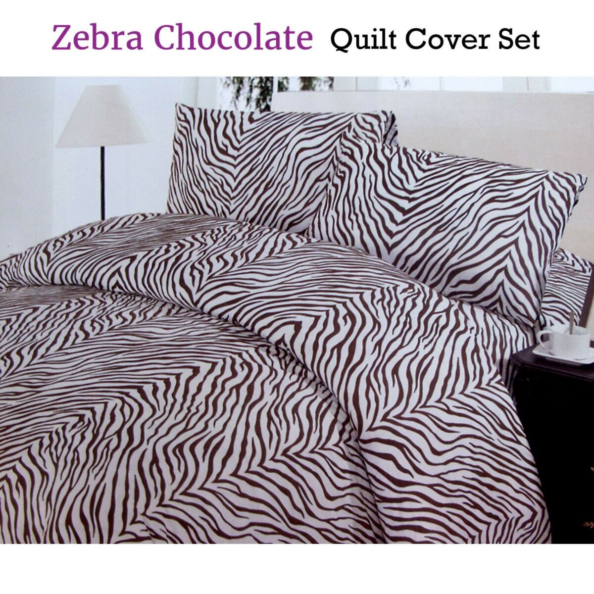 Polyester Cotton Zebra Quilt Cover Set Double Price