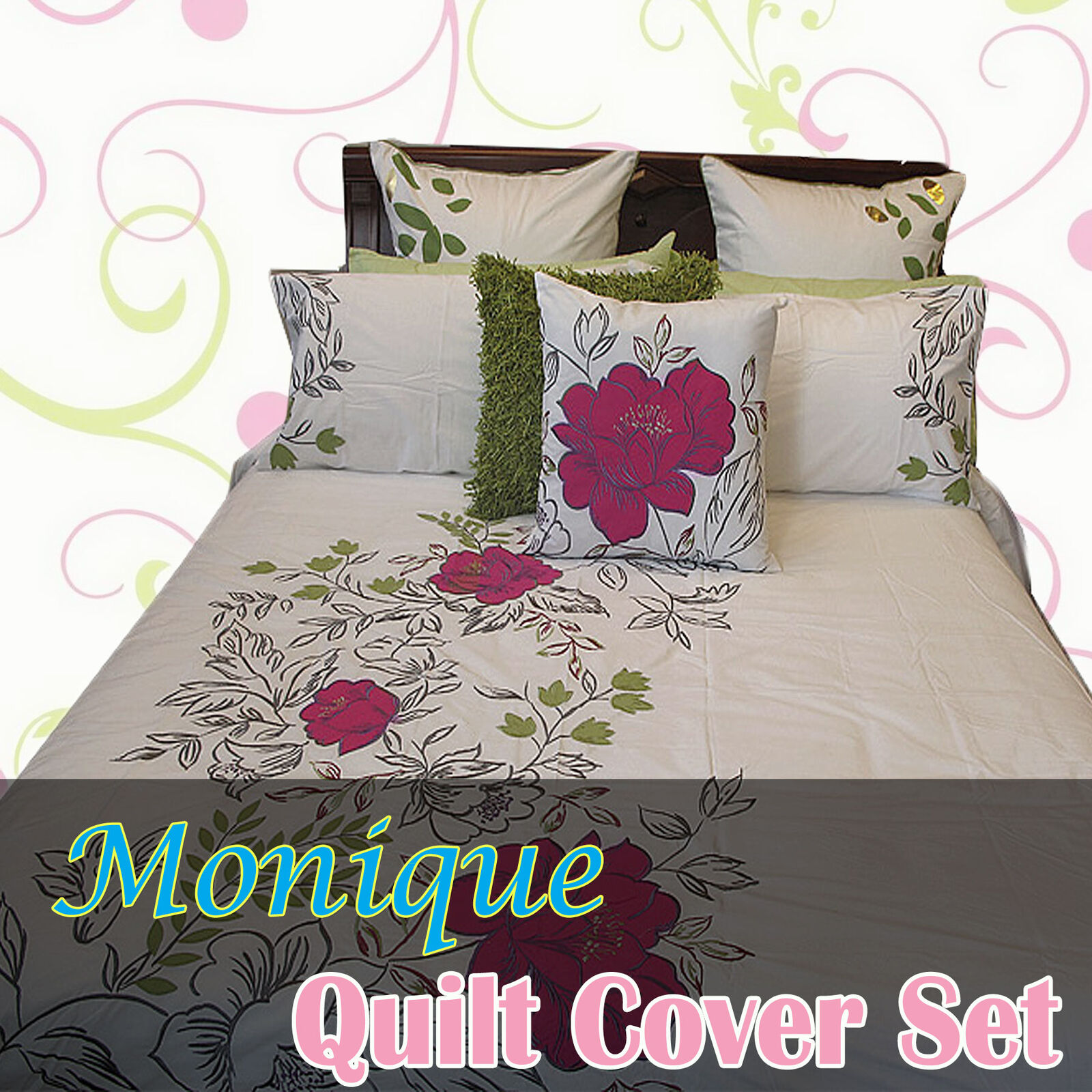 Monique Embroidery Quilt Cover Set KING Price