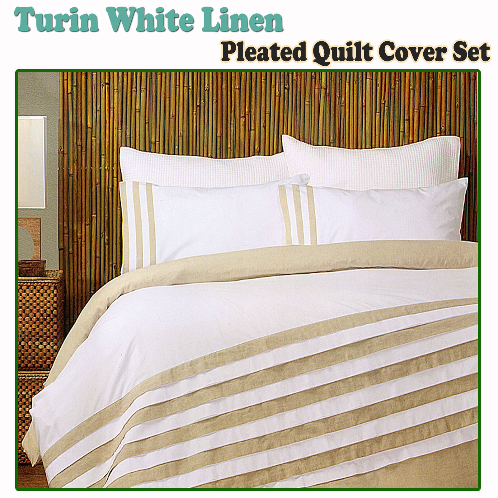 Turin White Linen Quilt Cover Set KING Price