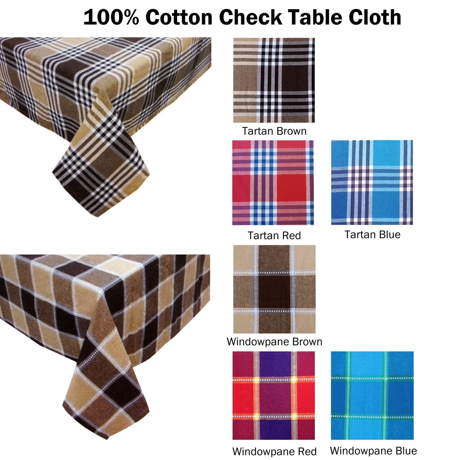 Check Table Cloth Tartan Red 180 x 180 cm Price