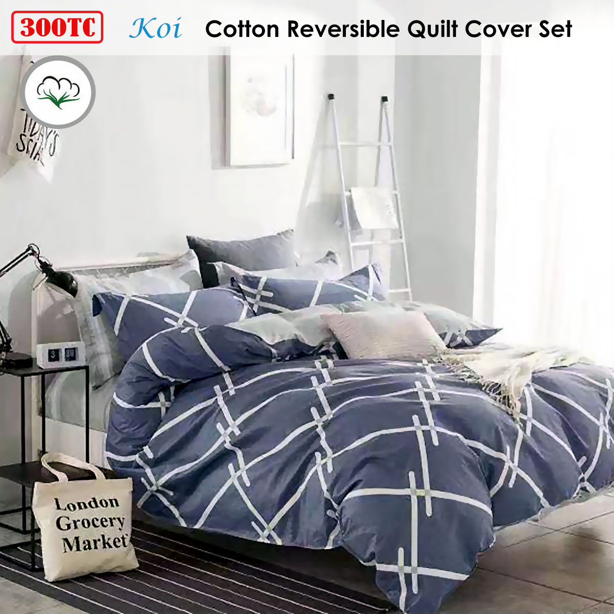 Koi Reversible Quilt Cover Set King Price