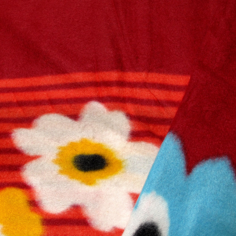 Assorted Extra Large Print Polar Fleece Throw Rug 150 x 200 cm Burgundy Floral Price