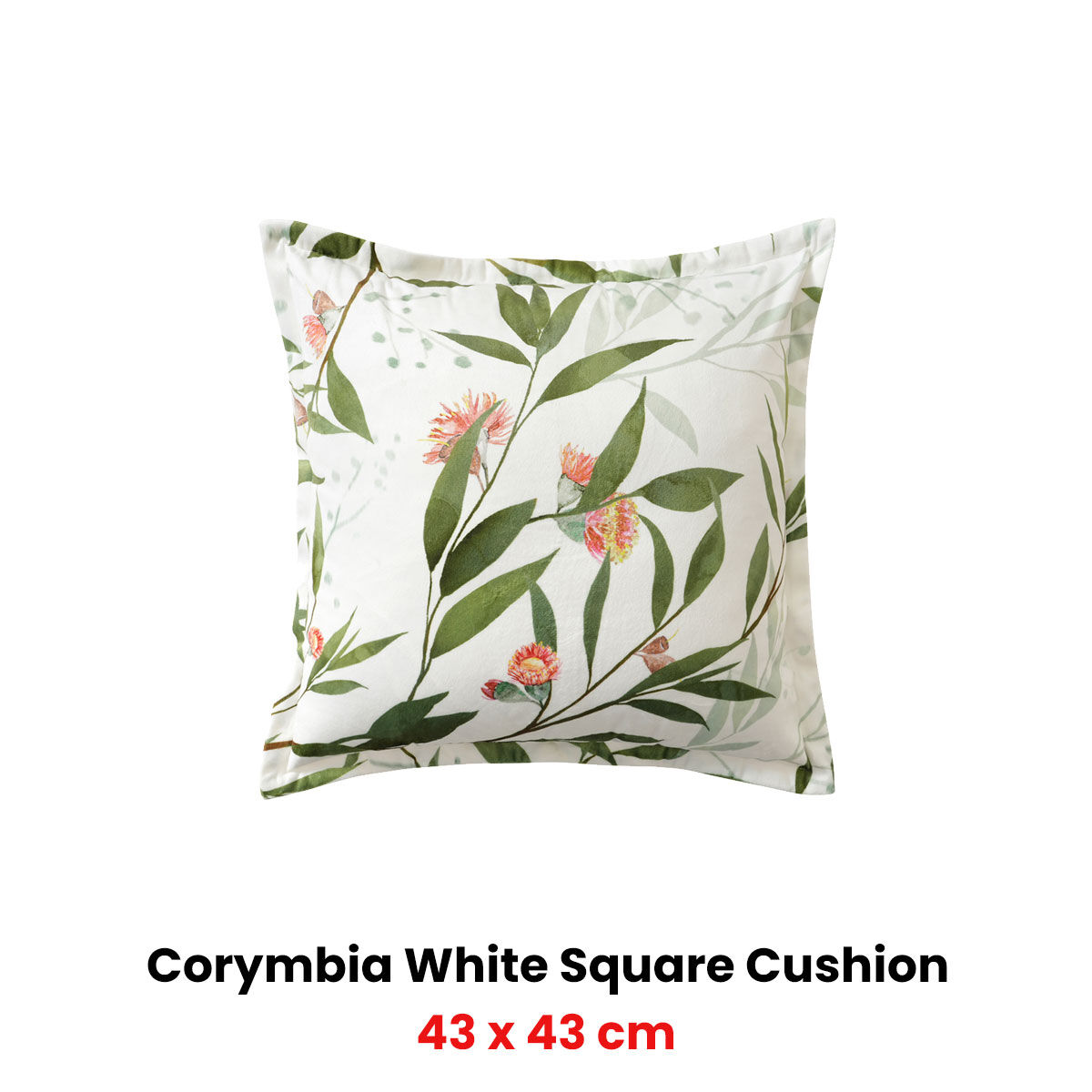 Bianca Corymbia White Velvet Square Filled Cushion 43 x 43cm Price