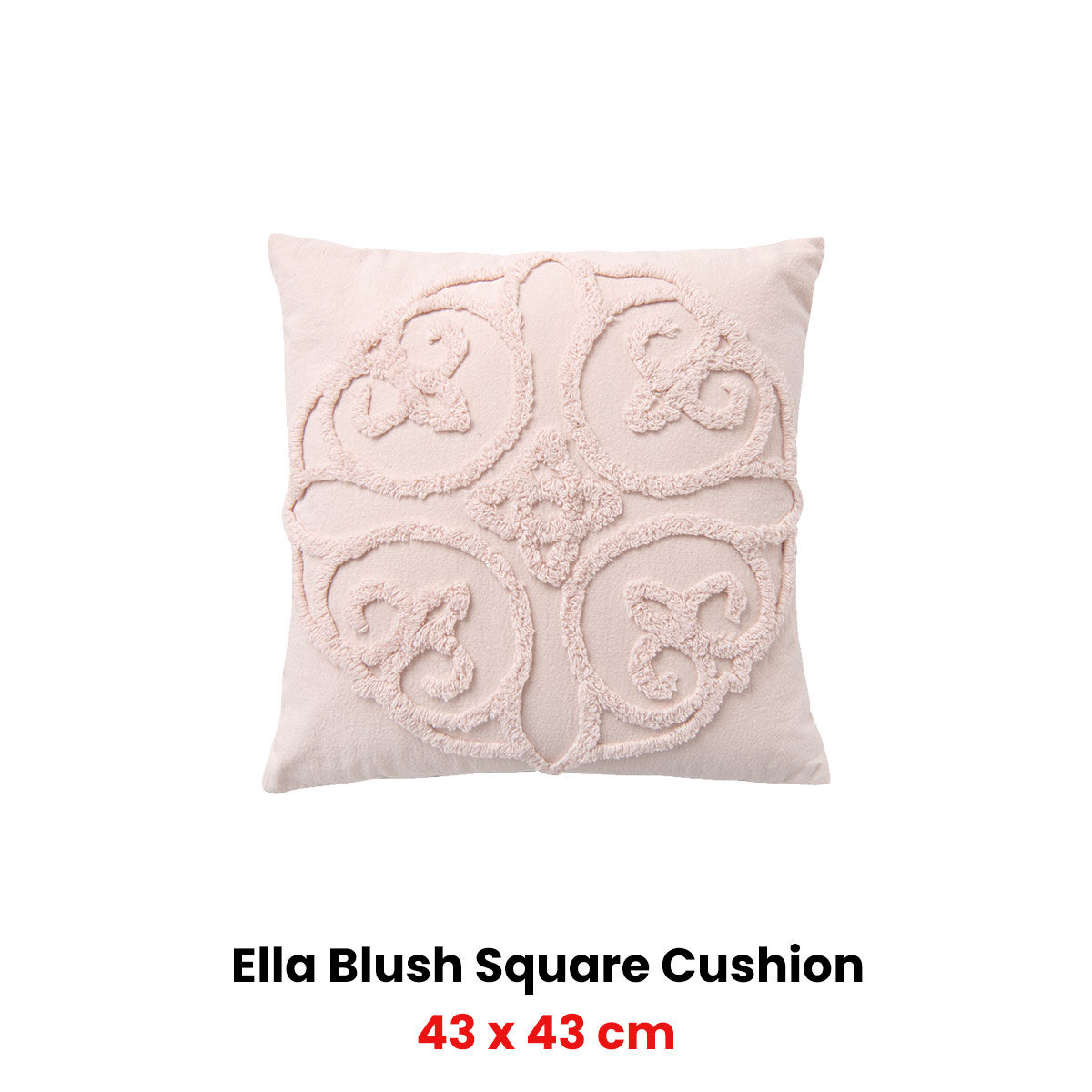 Bianca Ella Blush Square Filled Cushion 43 x 43cm Price