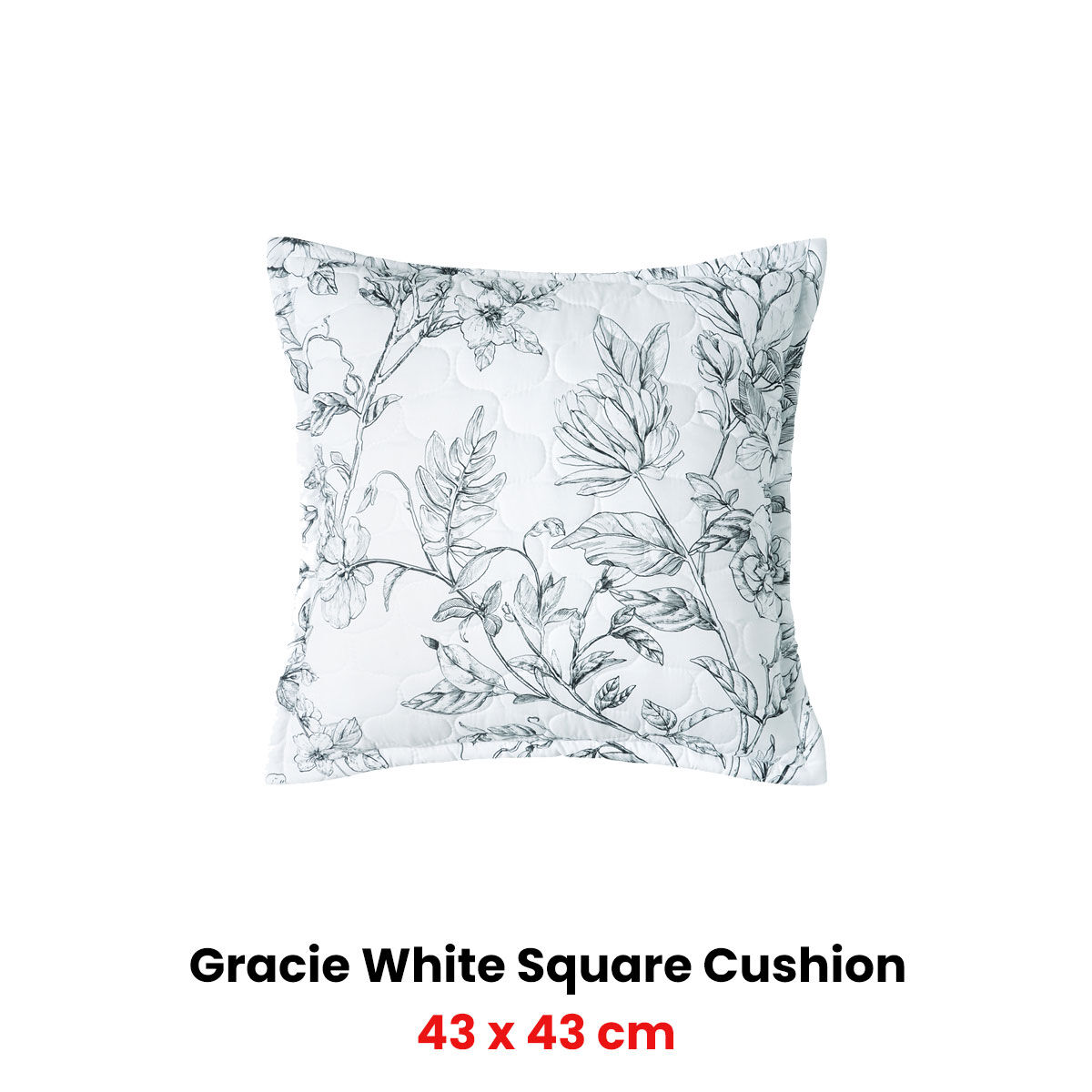Bianca Gracie White Square Filled Cushion 43 x 43cm Price