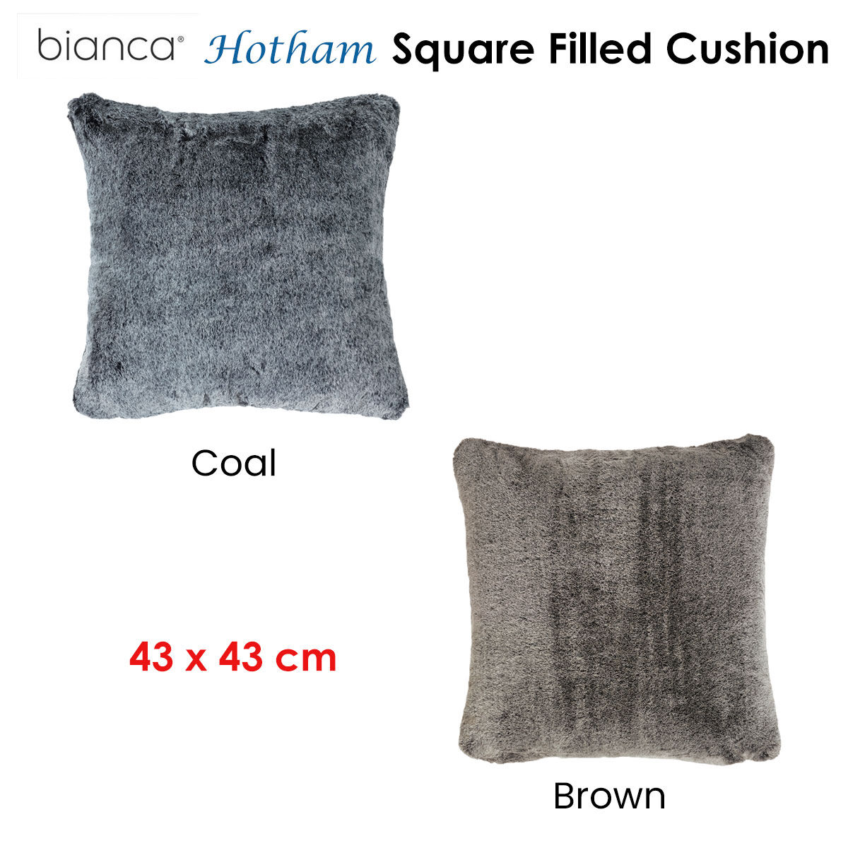 Bianca Hotham Square Filled Cushion 43 x 43 cm Brown Price
