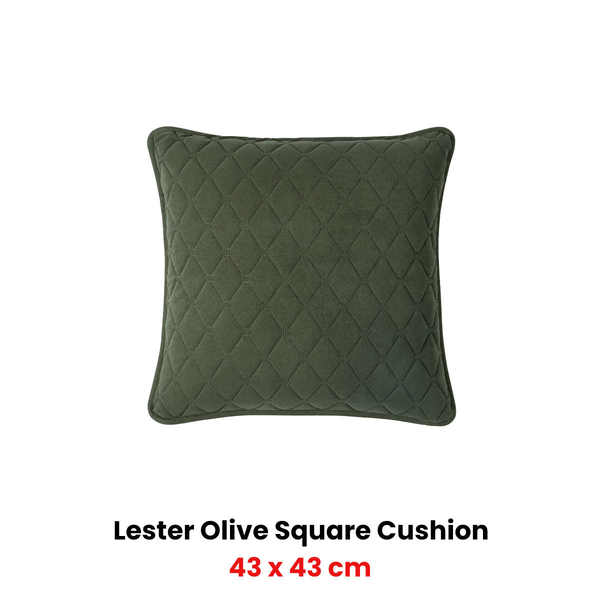 Bianca Lester Olive Velvet Square Filled Cushion 43 x 43cm Price