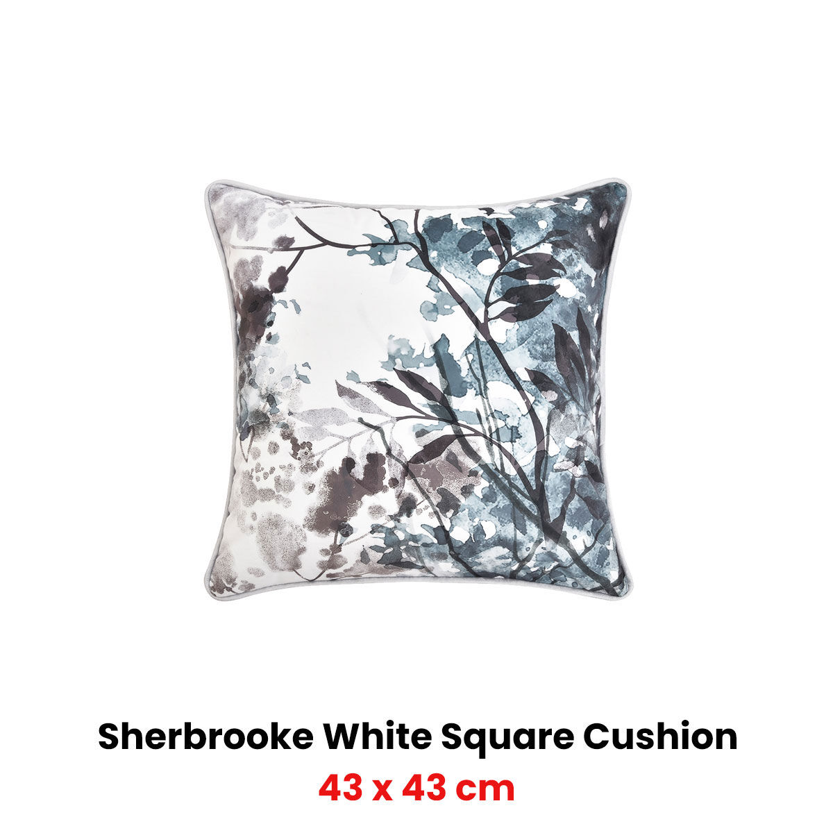 Bianca Sherbrooke White Velvet Square Filled Cushion 43 x 43cm Price