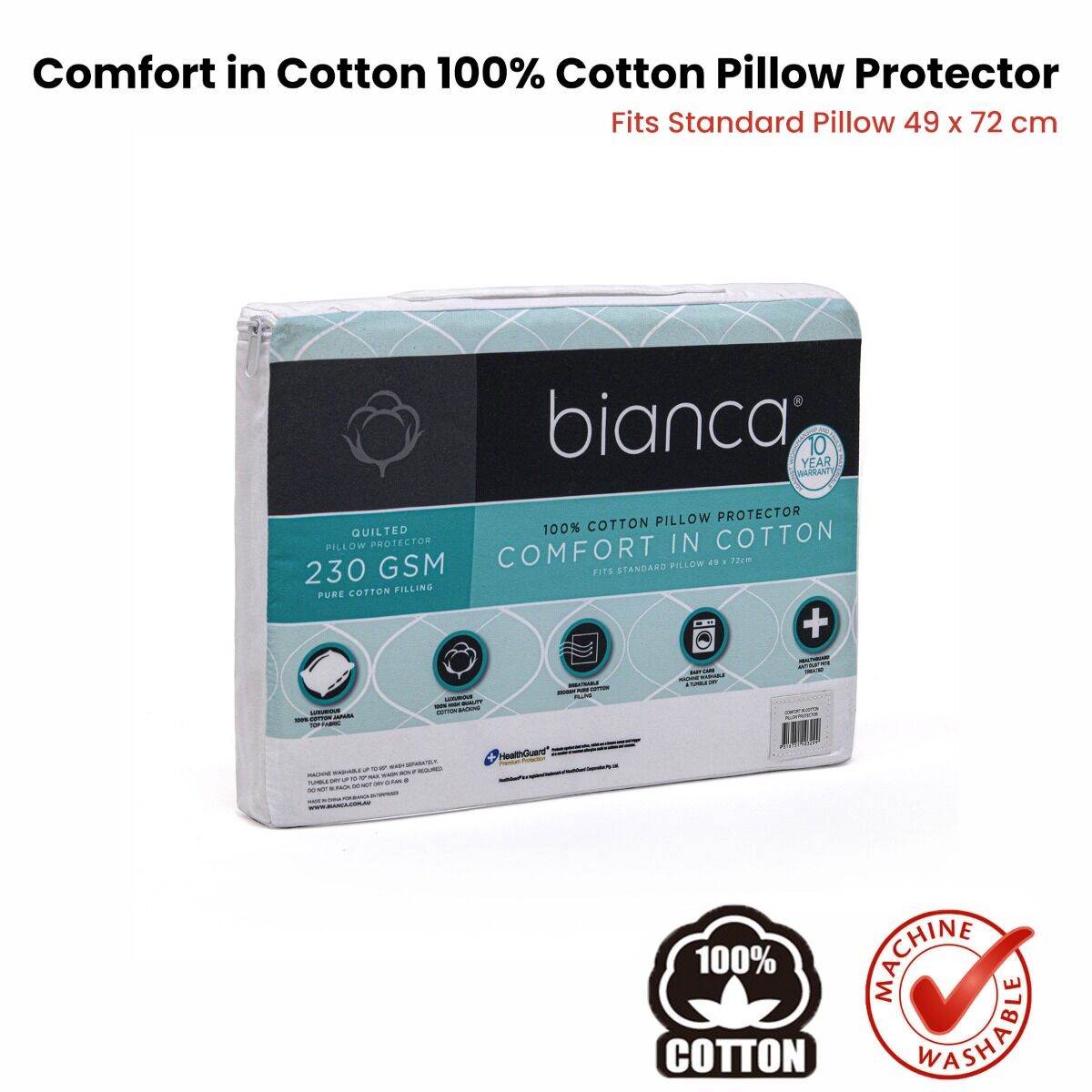 Bianca Comfort in Cotton Pillow Protector Twin Pack Standard Price