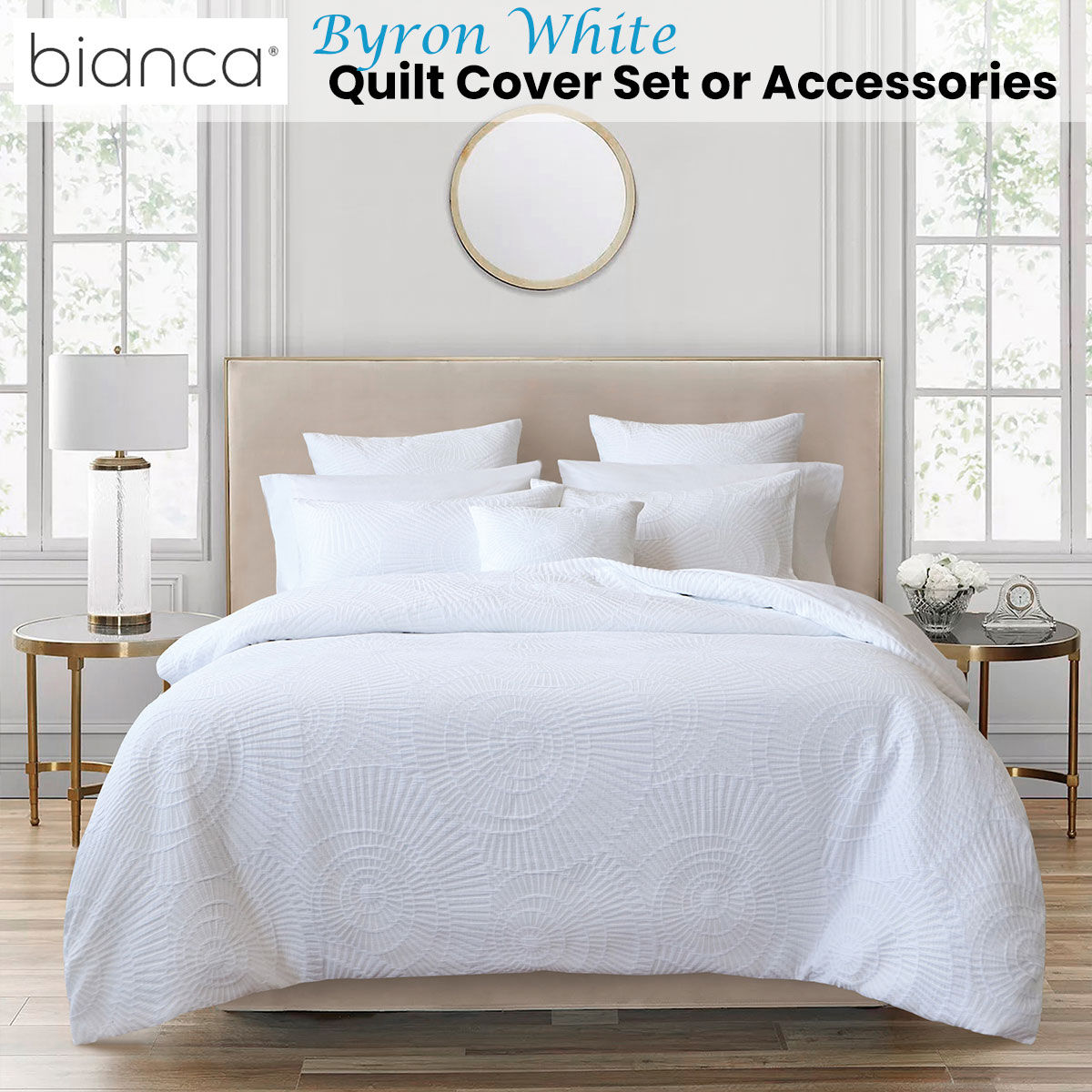 Bianca Byron White Quilt Cover Set Queen Price