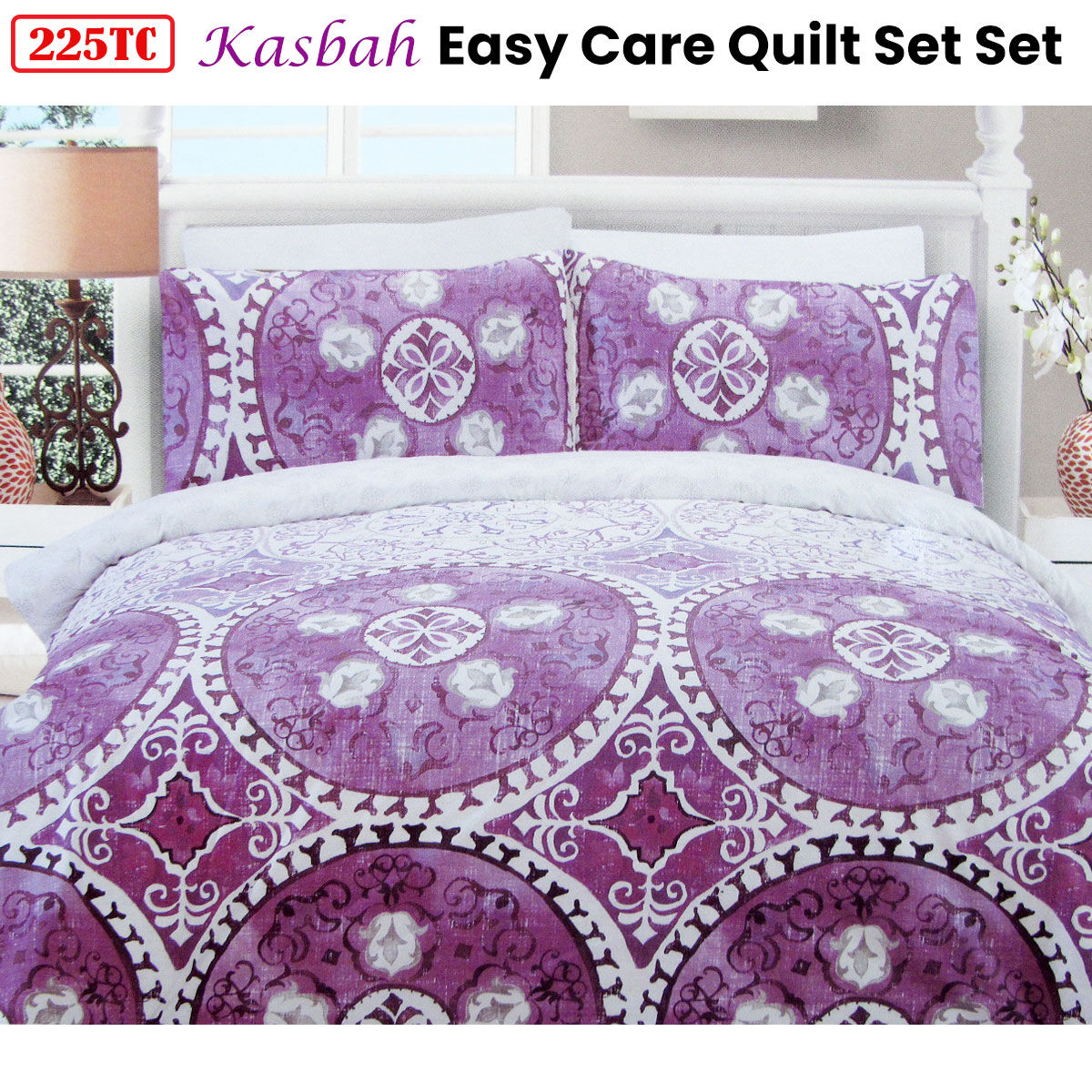 225TC Kasbah Mandala Cotton Rich Easy Care Quilt Cover Set Queen Price
