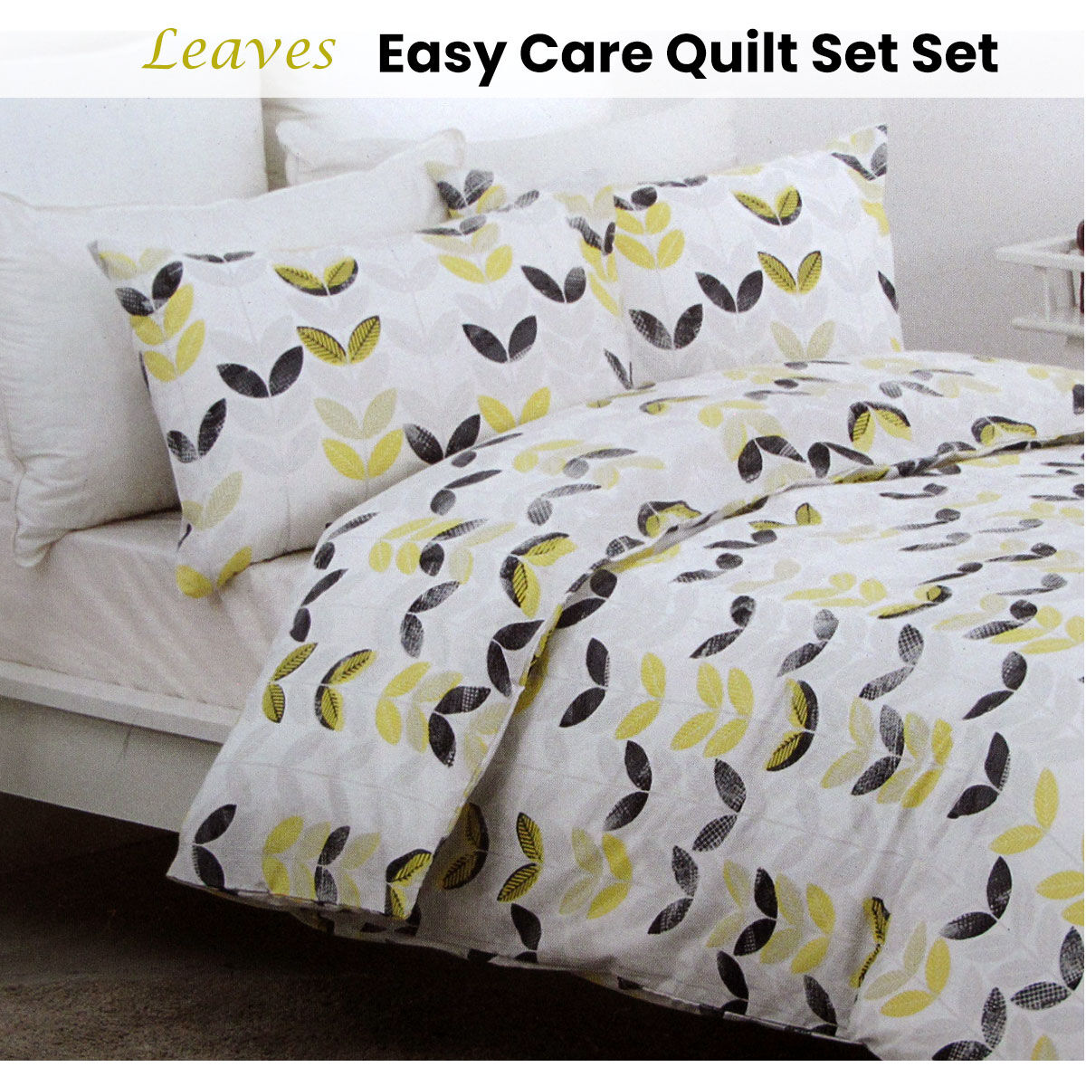 Leaves Easy Care Quilt Cover Set Queen Price