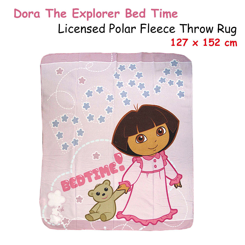 Polar Fleece Throw Rug Dora Explorer Bed Time 127 x 152 cm Price