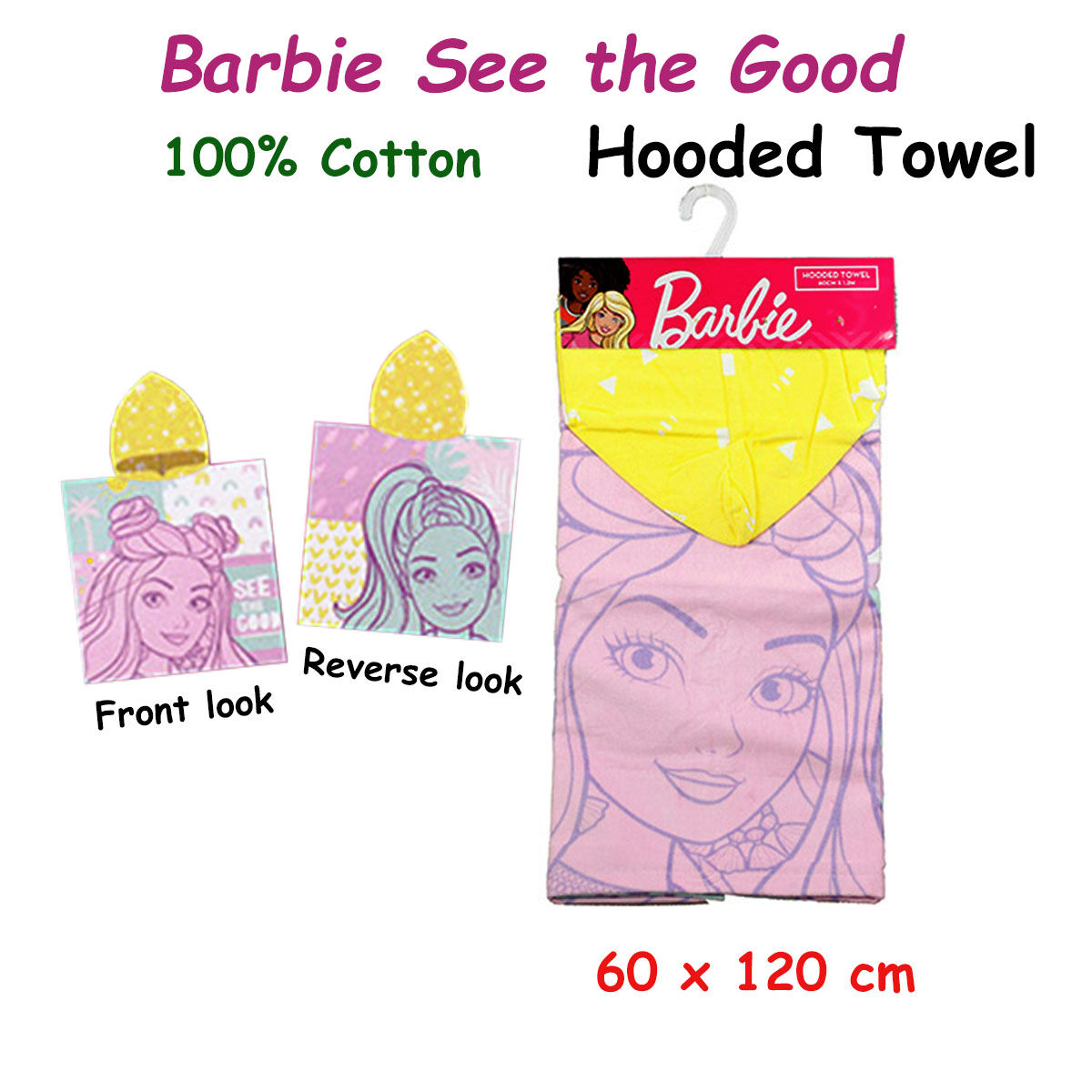 Barbie See the Good Cotton Hooded Licensed Towel 60 x 120 cm Price