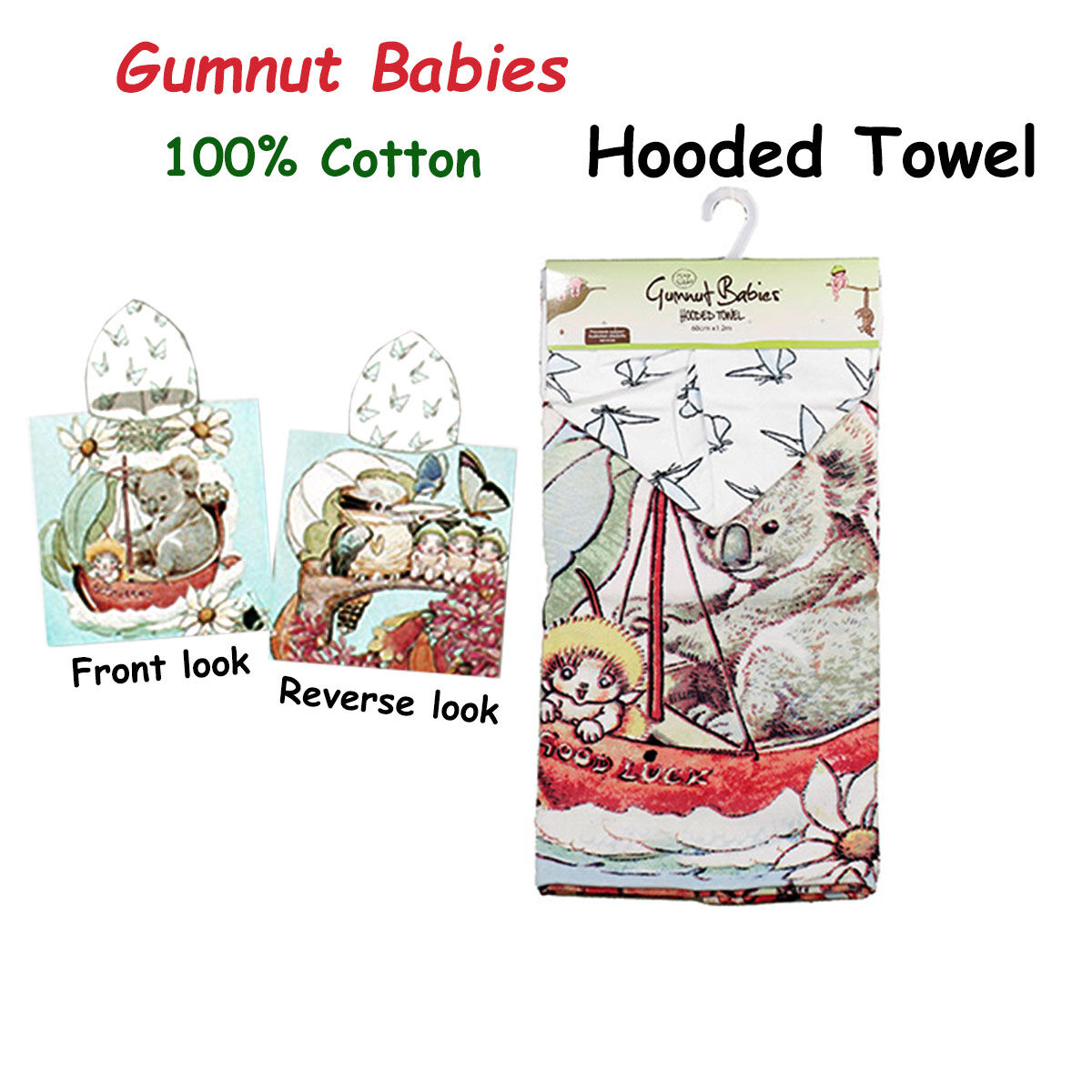 Gumnut Babies Cotton Hooded Licensed Towel 60 x 120 cm Price