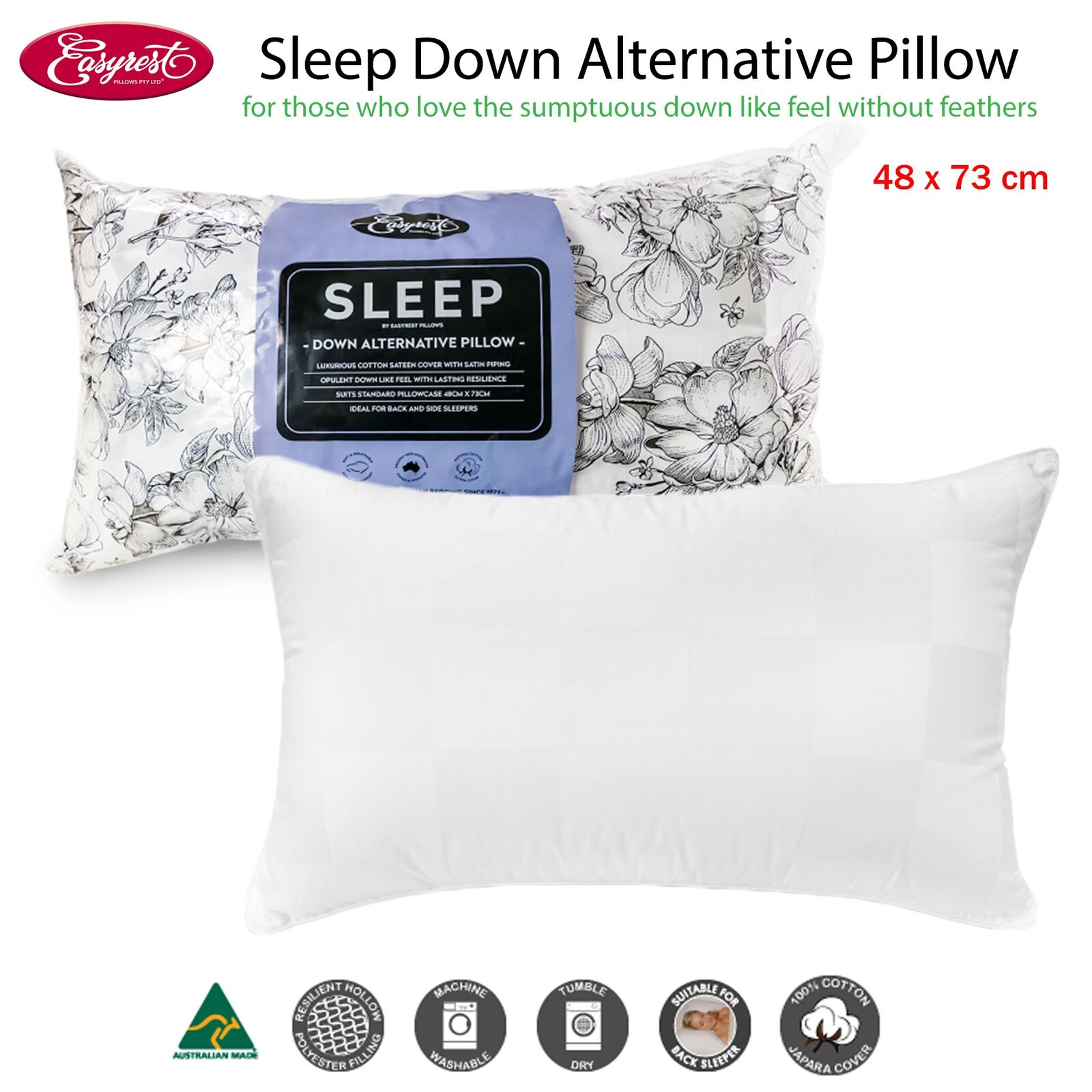 Easyrest Sleep Down Alternative Standard Pillow Suits Back Sleeper Price