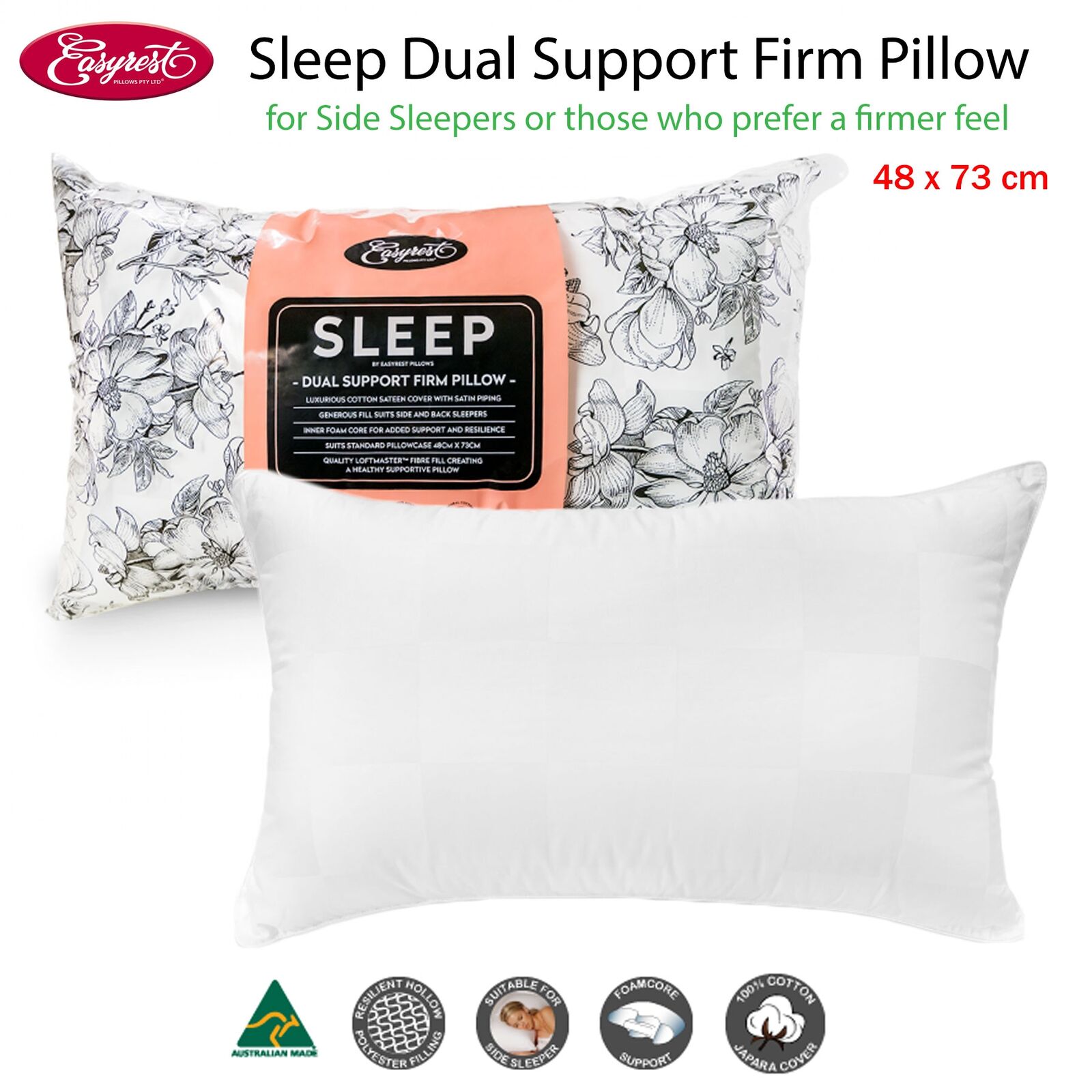 Easyrest Sleep Dual Support Firm Standard Pillow Suits Side Sleeper Price