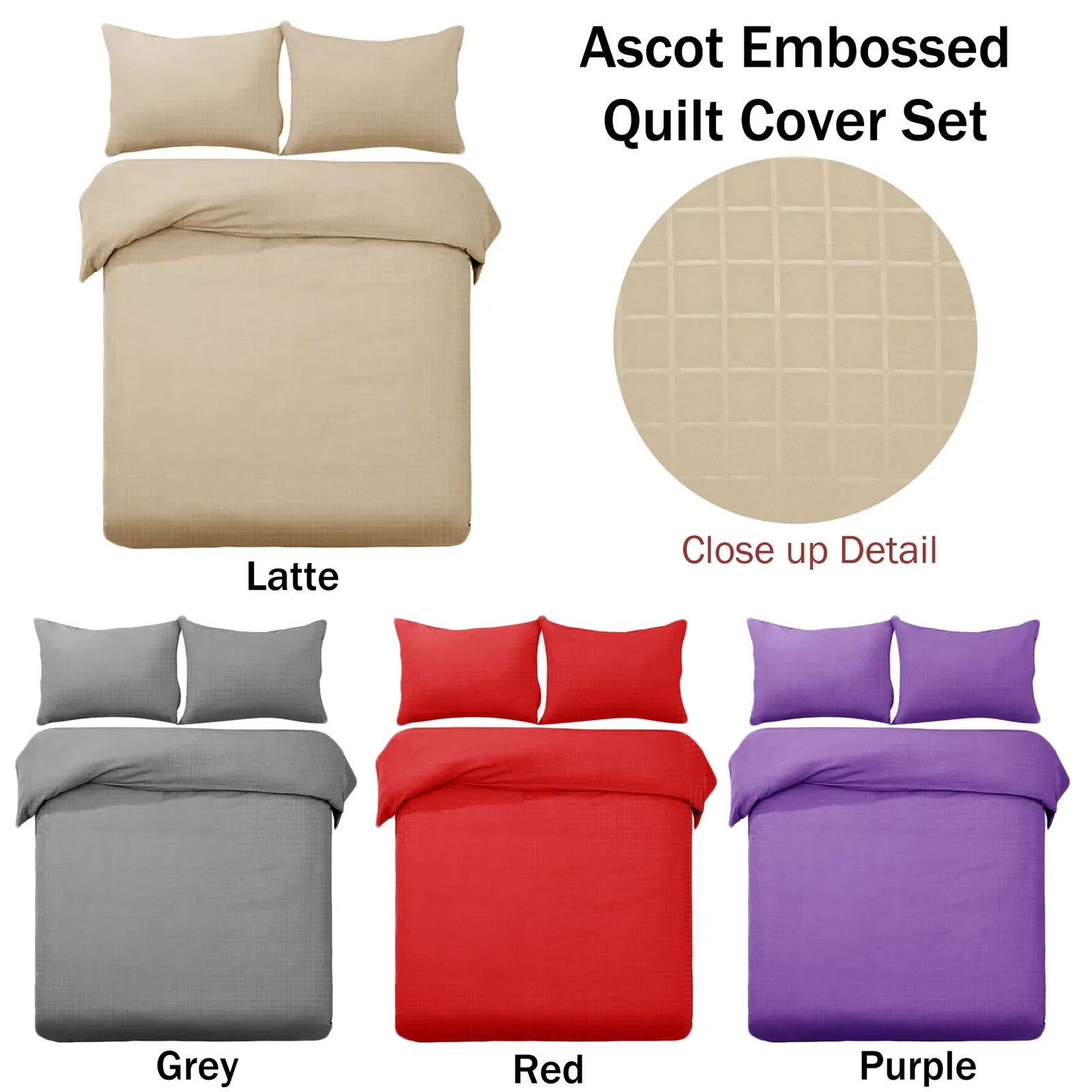 Designer Selection Ascot Embossed Quilt Cover Set Latte King Price