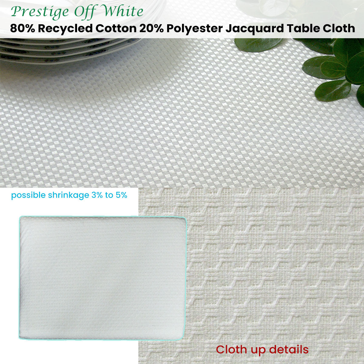 Invitation Prestige Cotton Rich Jacquard Off White Table Cloth 160 x 360 cm Price