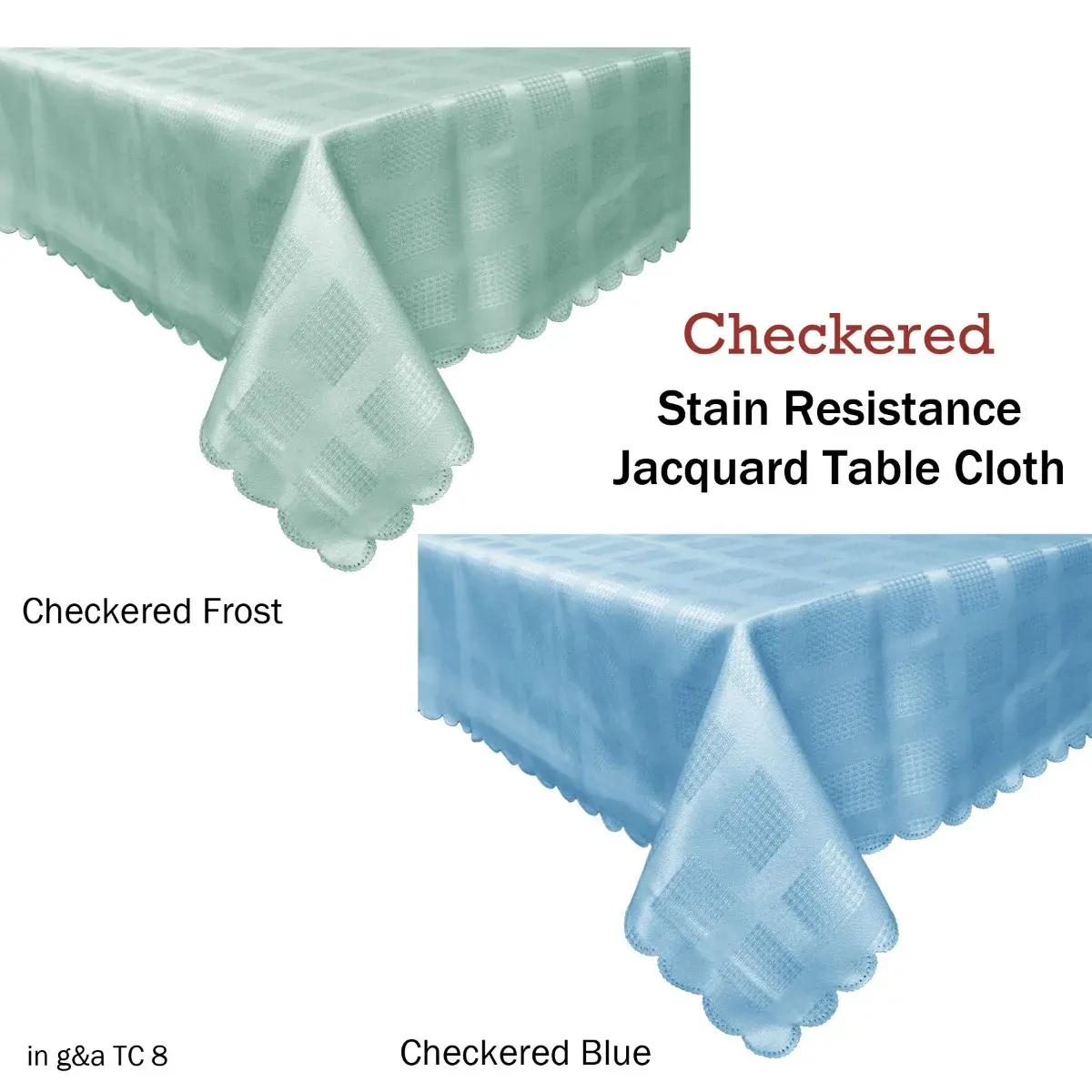 Jacquard Table Cloth Checkered Blue 180 cm Round Price