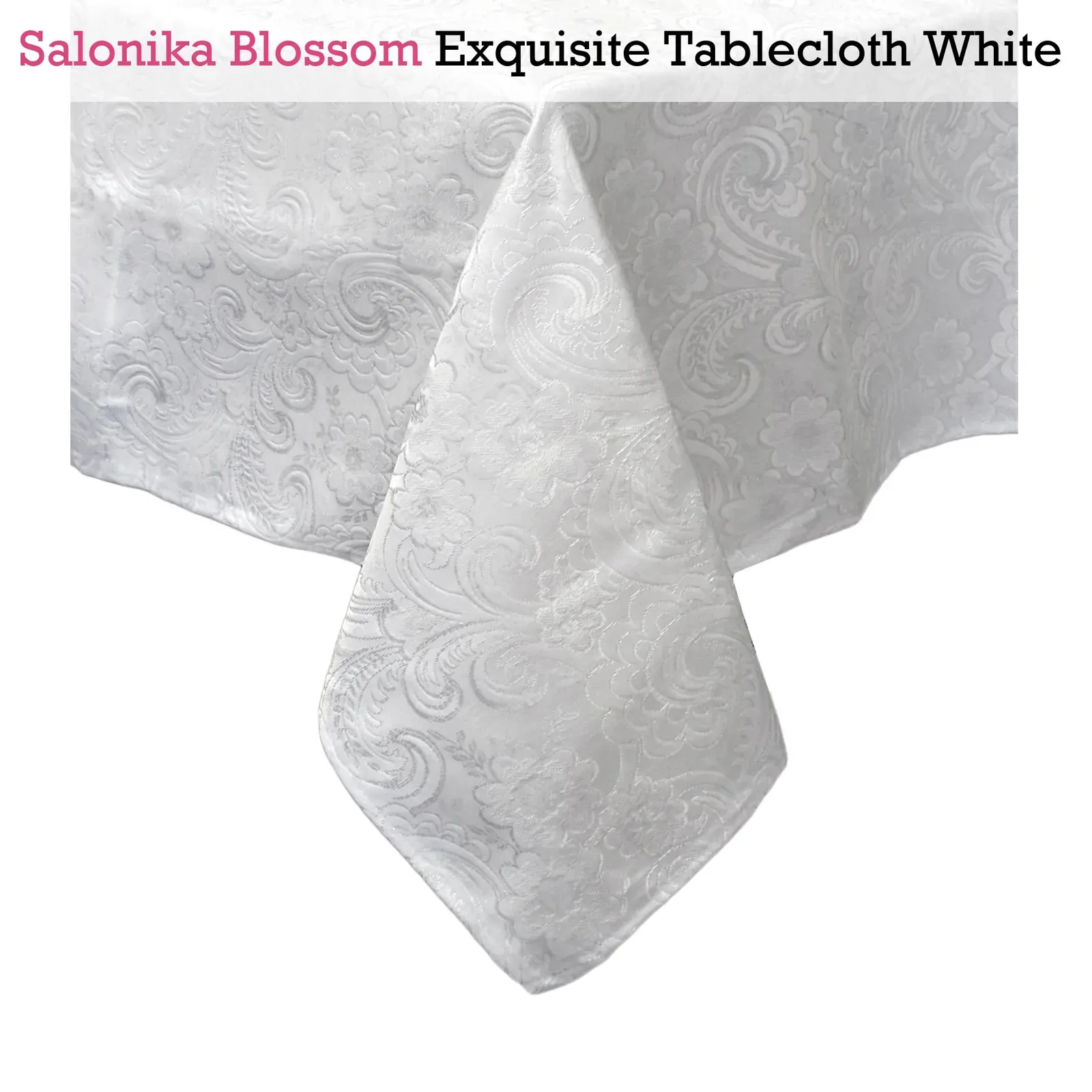 Salonika Blossom Tablecloth White 180 x 310 cm Price