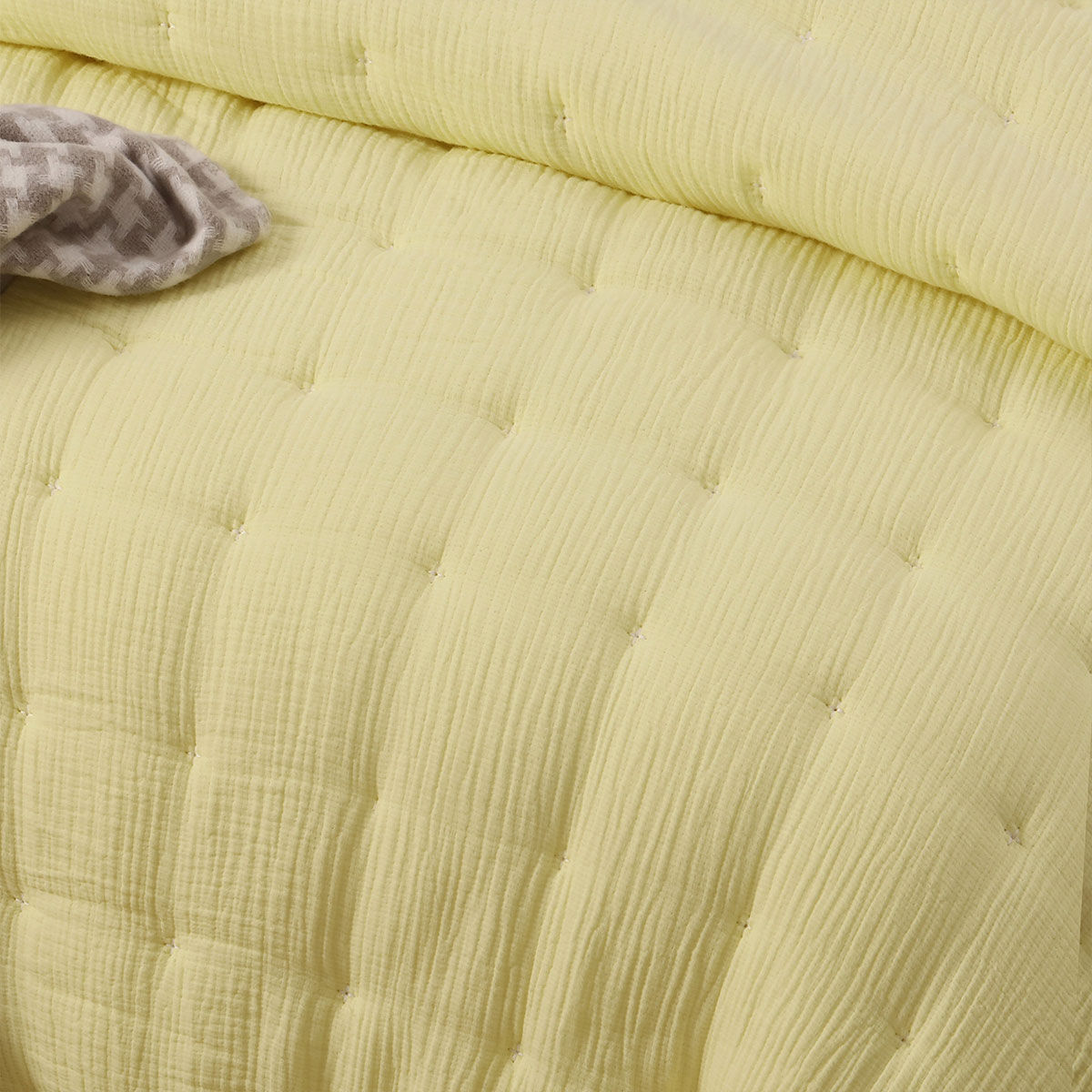 Vintage Design Homewares 3 Piece Hugo Cotton Gauze Quilted Comforter Set Butter King Price
