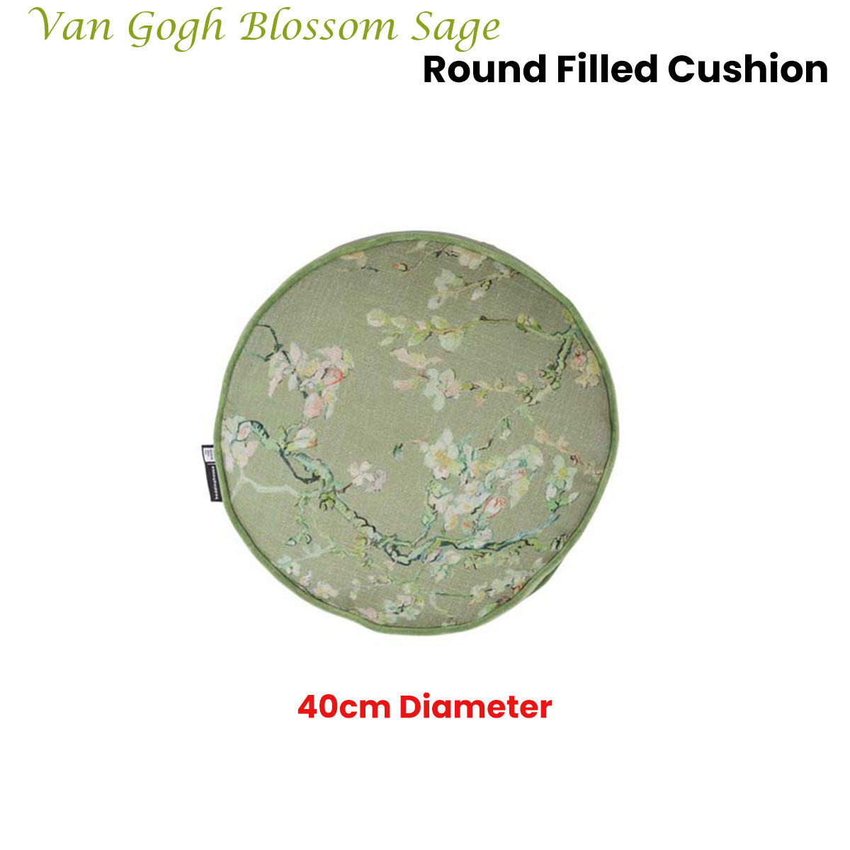 Bedding House Van Gogh Sage Round Filled Cushion 40cm Diameter Price