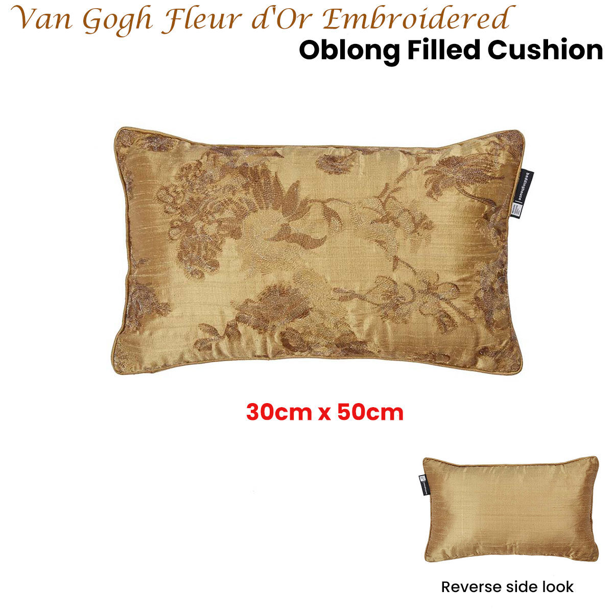 Bedding House Van Gogh Fleur d'Or Embroidered Oblong Filled Cushion 30cm x 50cm Price