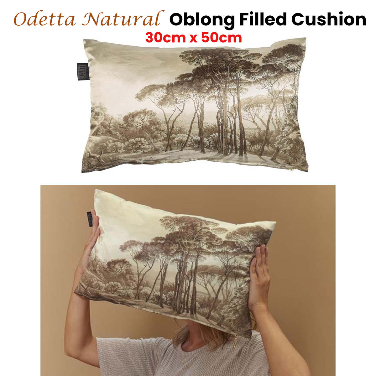 Bedding House Odetta Natural Oblong Filled Cushion 30cm x 50cm Price