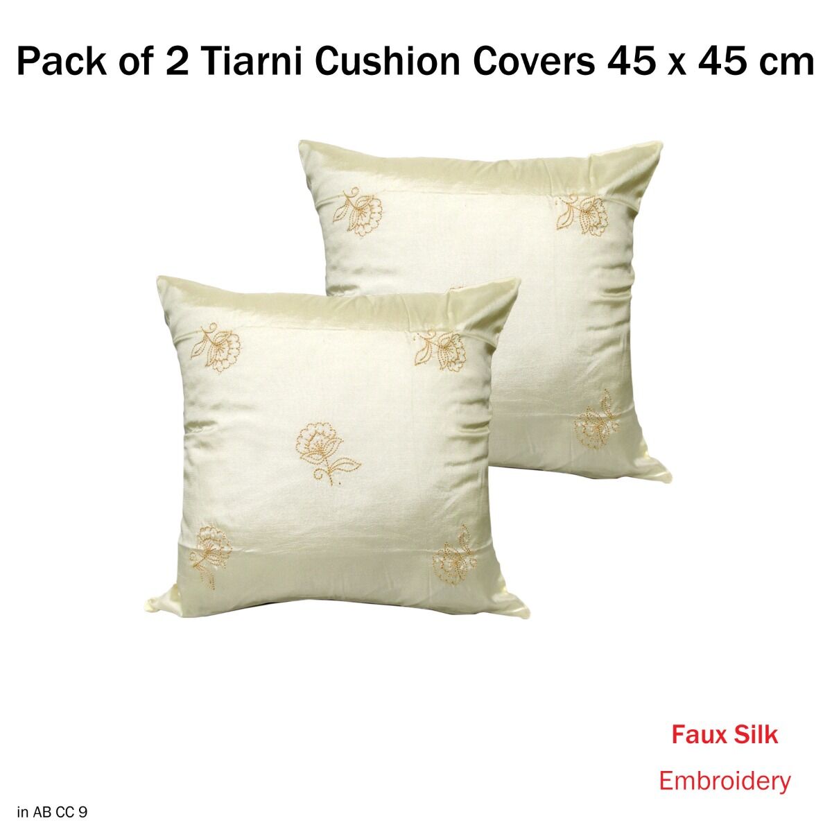 Accessorize Set of 2 Tiarni Embroidery Faux Silk Square Cushion Covers Price
