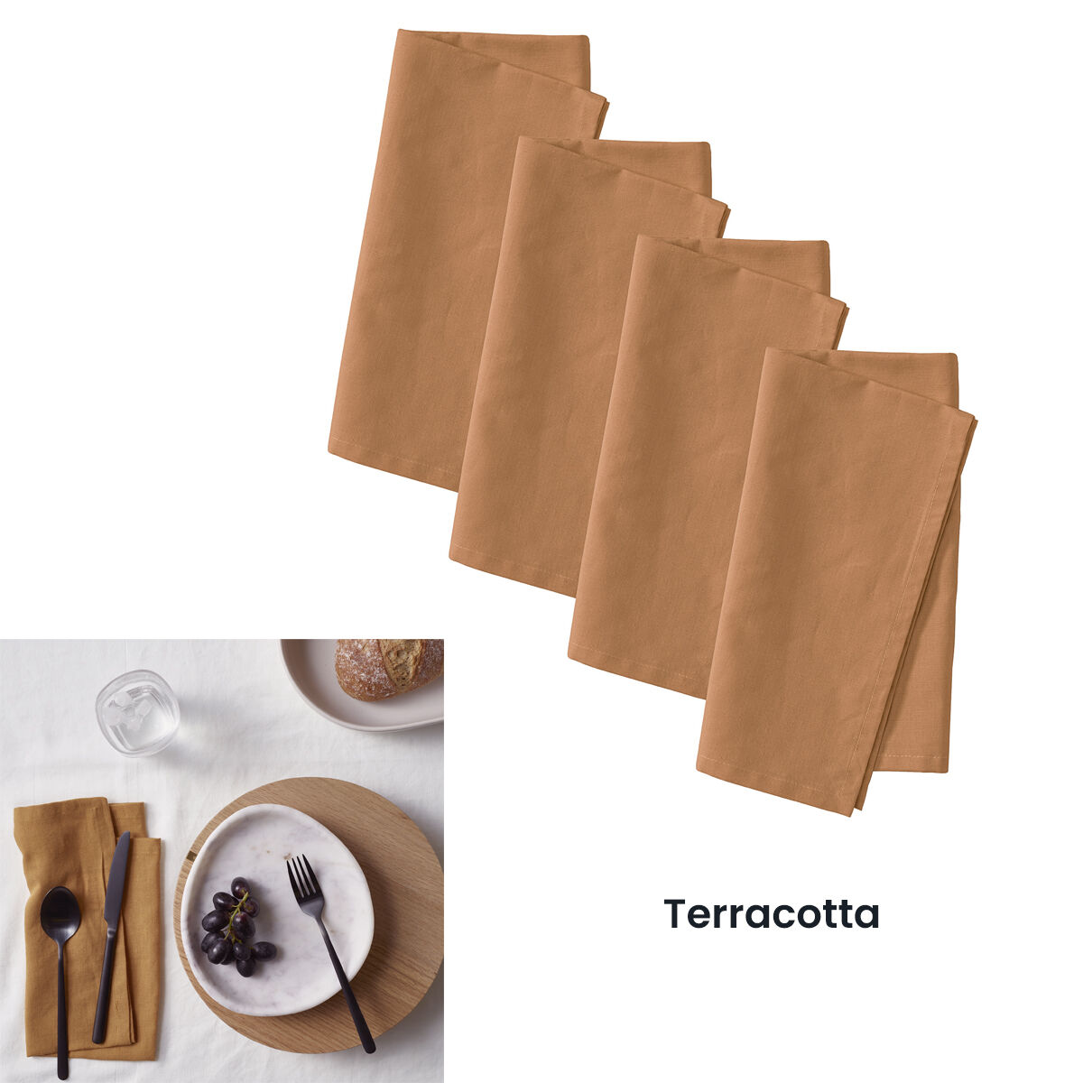 Vintage Design Homewares Set of 4 Washed Linen Cotton Square Napkins Natural 50cm x 50cm Price
