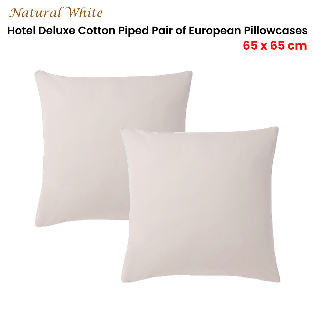 Accessorize Pair of White/Black Piped Hotel Deluxe Cotton European Pillowcases Price