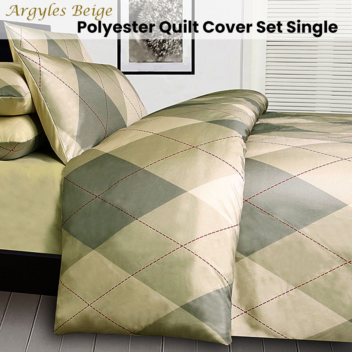 Big Sleep Argyles Black Quilt Cover Set Single Price