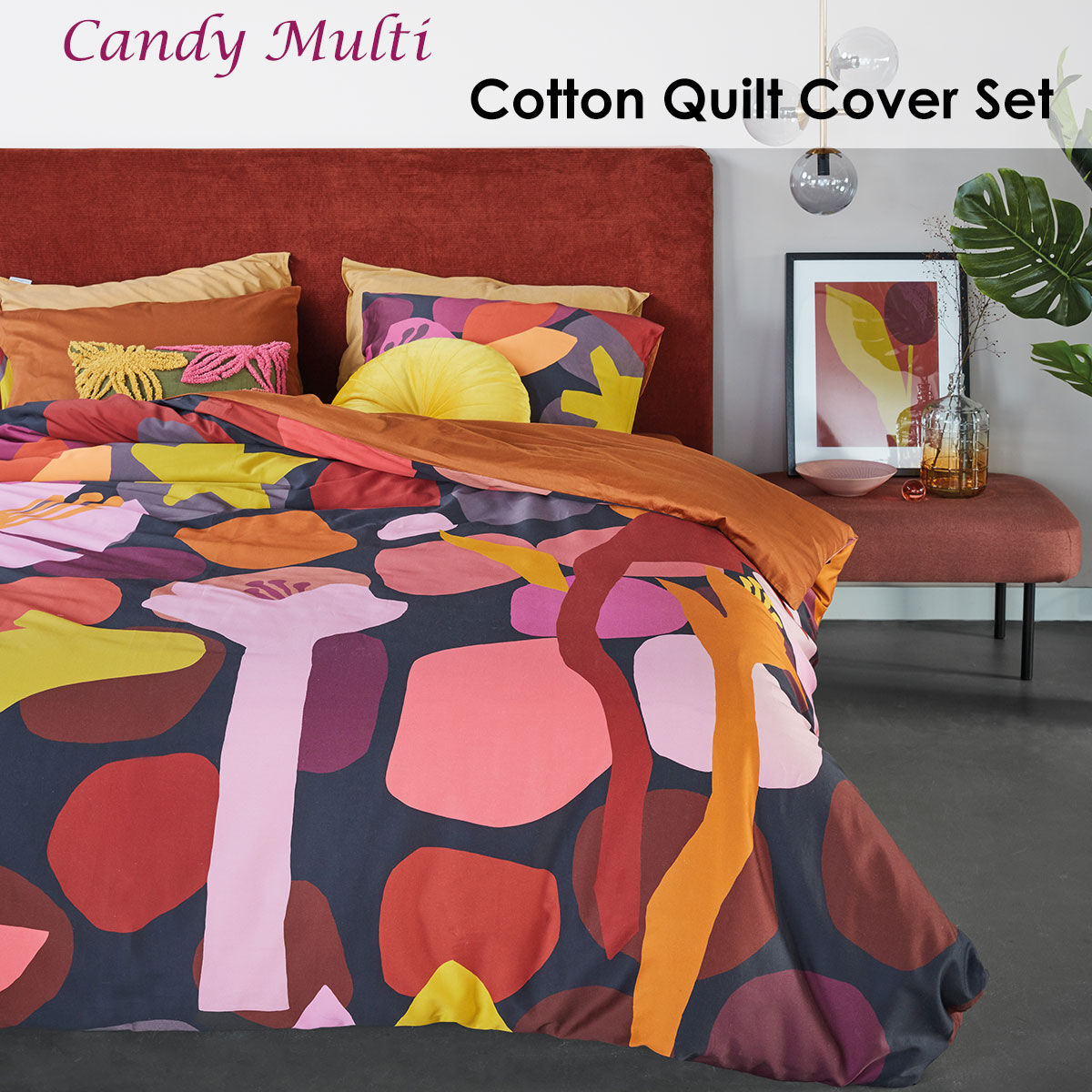 Candy Multi Cotton Sateen Quilt Cover Set King Price
